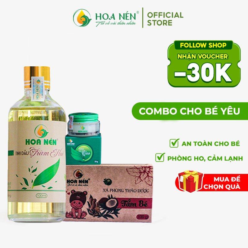 Combo chăm sóc toàn diện cho bé -Tinh dầu nguyên chất Hoa Nén - an toàn cho da nhạy cảm