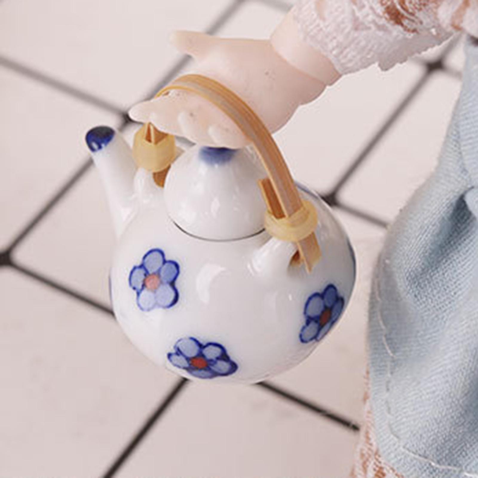 1/12 Dollhouse Miniature Tea Set Accessories for Kitchen Decor White