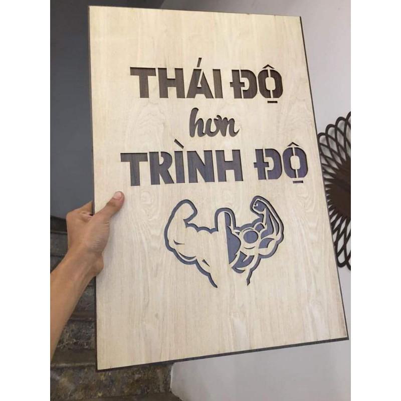 Tranh Treo Tường Trang Trí Tạo Động Lực Làm Việc - Thái Độ Hơn Trình Độ