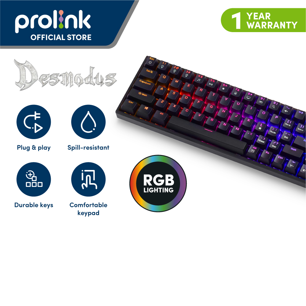 Bàn phím cơ PROLiNK GK6002M , LED RGB 16 triệu màu, Full N-Key Rollover, Anti Ghosting cho tuyển thủ Esport - Hàng Chính Hãng