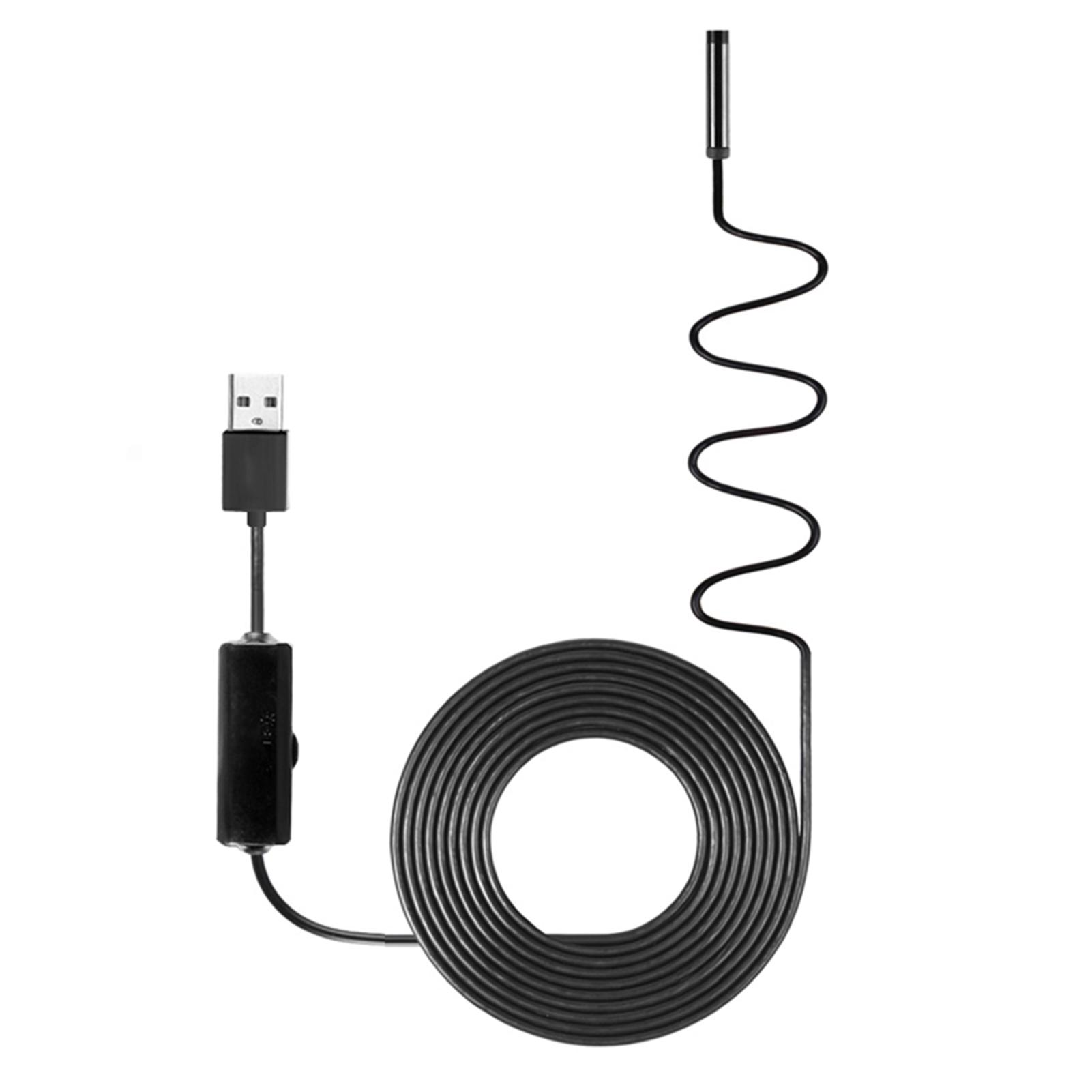 8mm Industrial Endoscope Borescope Inspection Camera IP67 Waterproof 8LEDs USB Endoscope Inspection Camera Lens 5M/10M Soft/Hard
