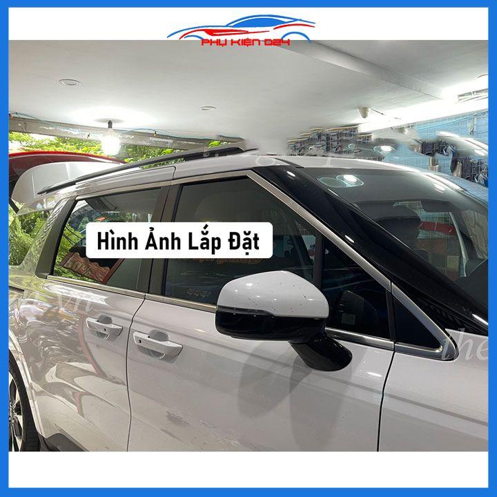 Bộ nẹp viền chân kính, cong kính Inox Carnival 2021-2022-2023 cao cấp như bản đủ trang trí bảo vệ xe hơi