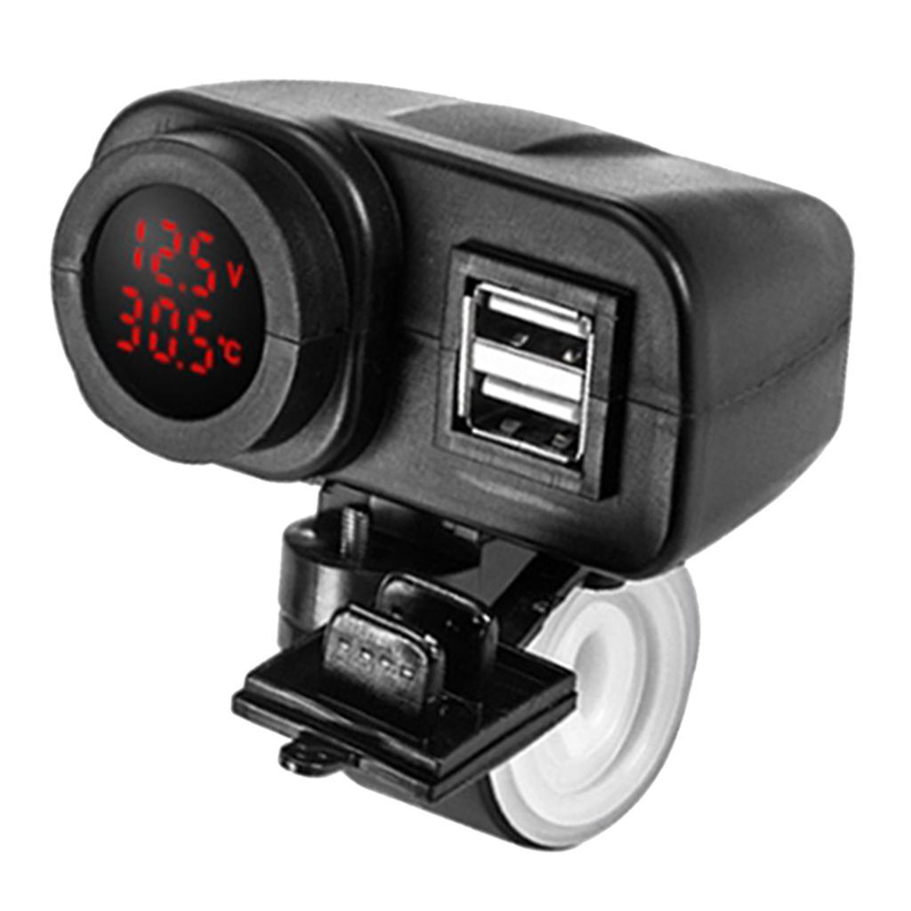 5V Motorcycle Waterproof Mobile Phone Charger Socket Power Port Red