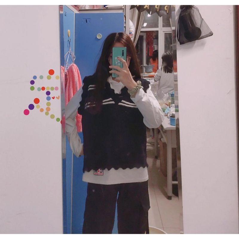 Áo len không tay dệt kim phong cách Hàn Quốc