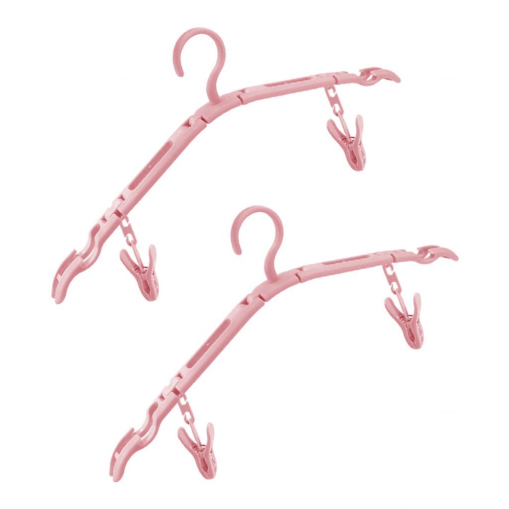 2 Pack Travel Hangers Folding Hangers with 4 Clips Portable Clothes Hangers, Non-Slip, Lightweight for Home and Travel