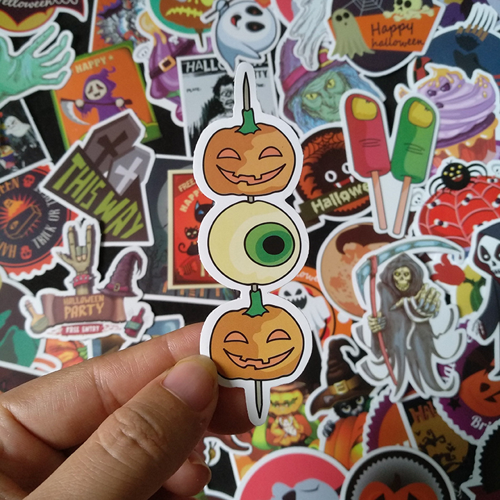 Bộ Sticker dán cao cấp chủ đề HALLOWEEN - Dùng dán Xe, dán mũ bảo hiểm, dán Laptop