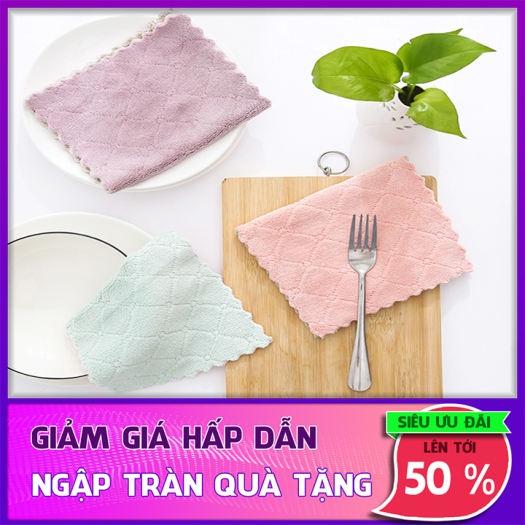 COMBO 10 Khăn (TO DÀY) Khăn lau bếp đa năng 2 mặt kháng khuẩn