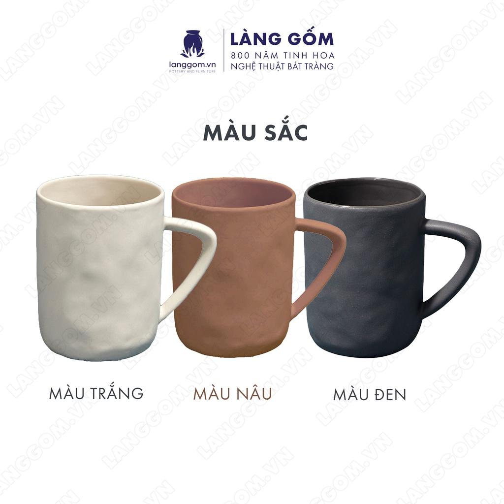 Cốc tách, ly uống nước kiểu giả nặn nhám chất liệu gốm sứ Bát Tràng cao cấp - Làng Gốm Bát Tràng