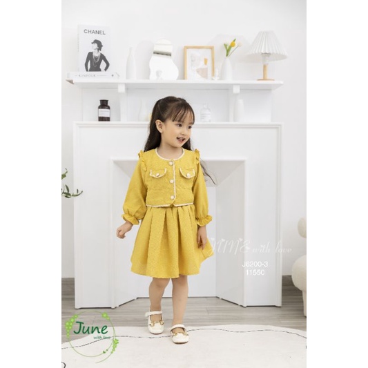 Váy dạ xòe tiểu thư June cho bé 1-10 tuổi