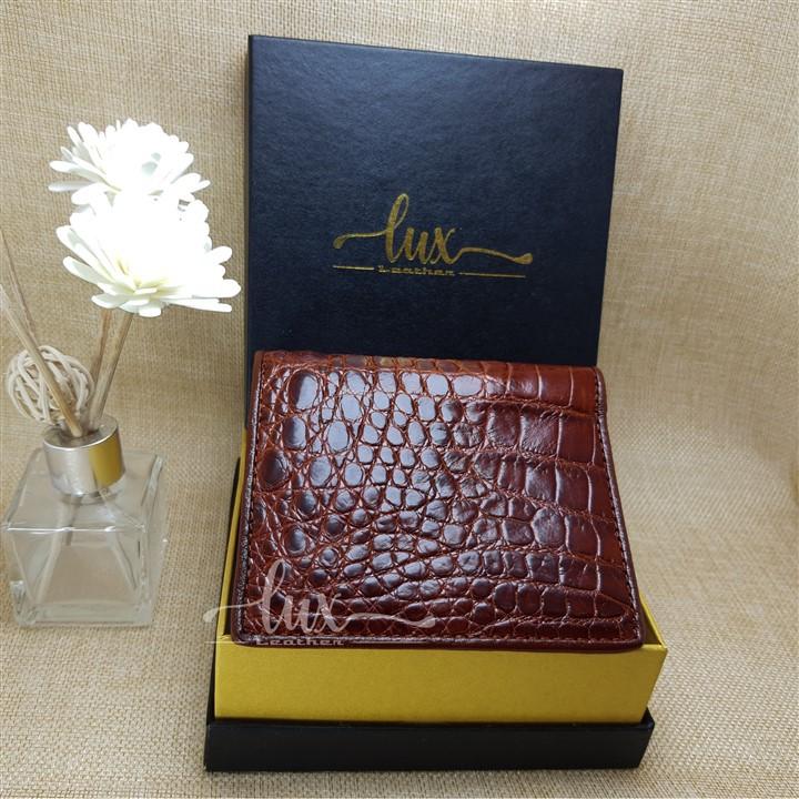 Ví Nam Da cá sấu LuxLeather LM2004 Hai mặt - Kiểu đứng - Da trơn