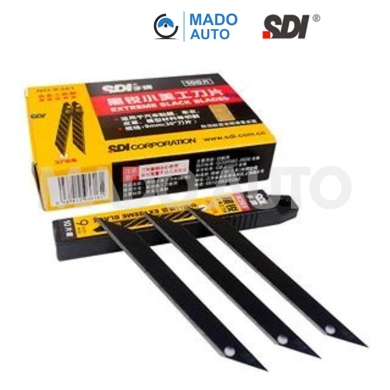 MADO AUTO Lưỡi dao rọc giấy văn phòng nhọn SDI mã K361 thép đen sắc bén