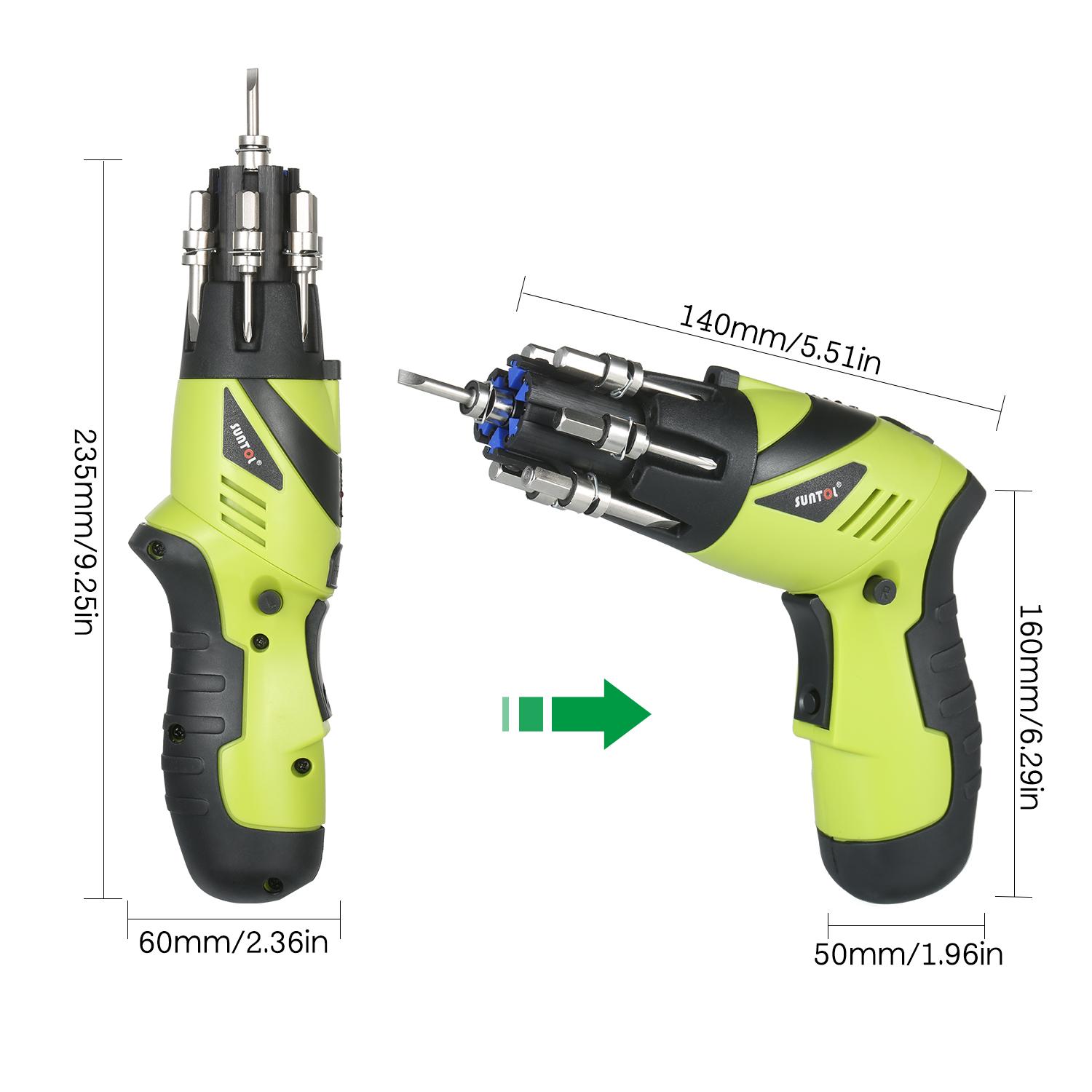 48-Piece 3.6V Rechargeable Cordless Screwdriver Kit 1/4 Inch Drive 6N.m Power Screwdriver Set with Extension Screwdriver