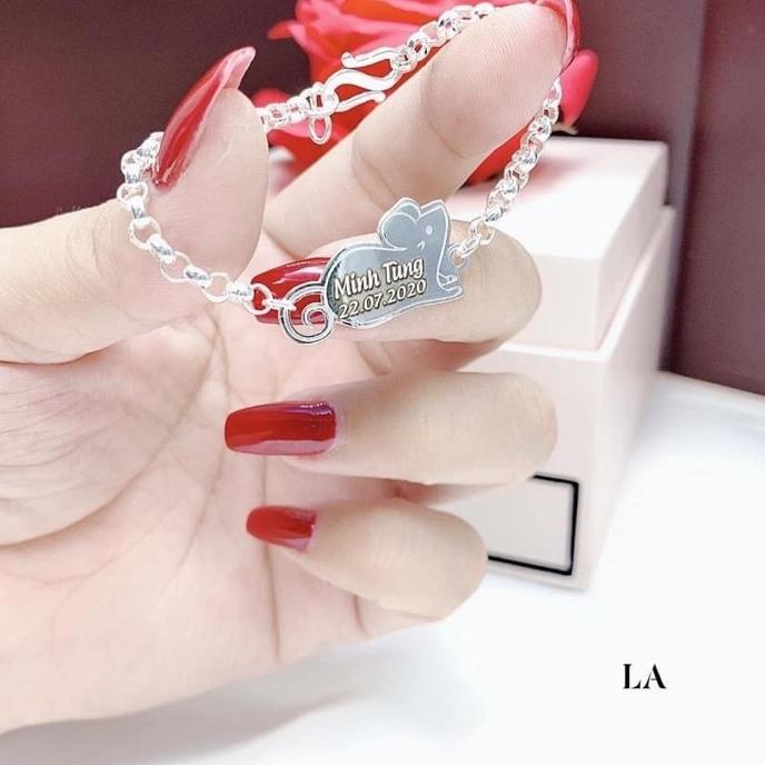 Lắc Tay khắc tên , Vòng khắc chữ ️Miễn Phí Khắc️ Bạc Ta- Bạc Npj