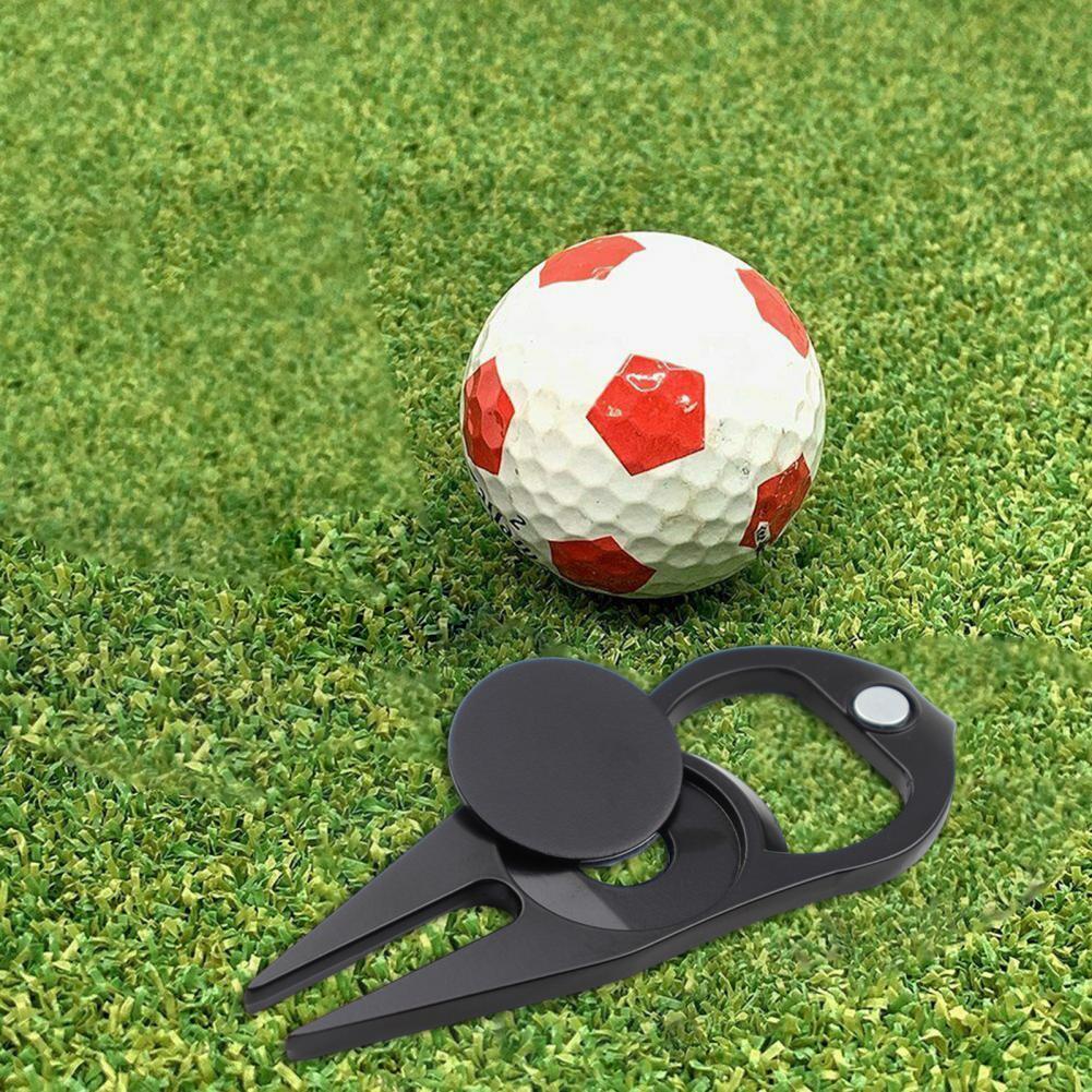 Công cụ golf divot dễ dàng vận hành hợp kim đa chức năng đặt công cụ sửa chữa golf màu xanh lá cây Color: Black