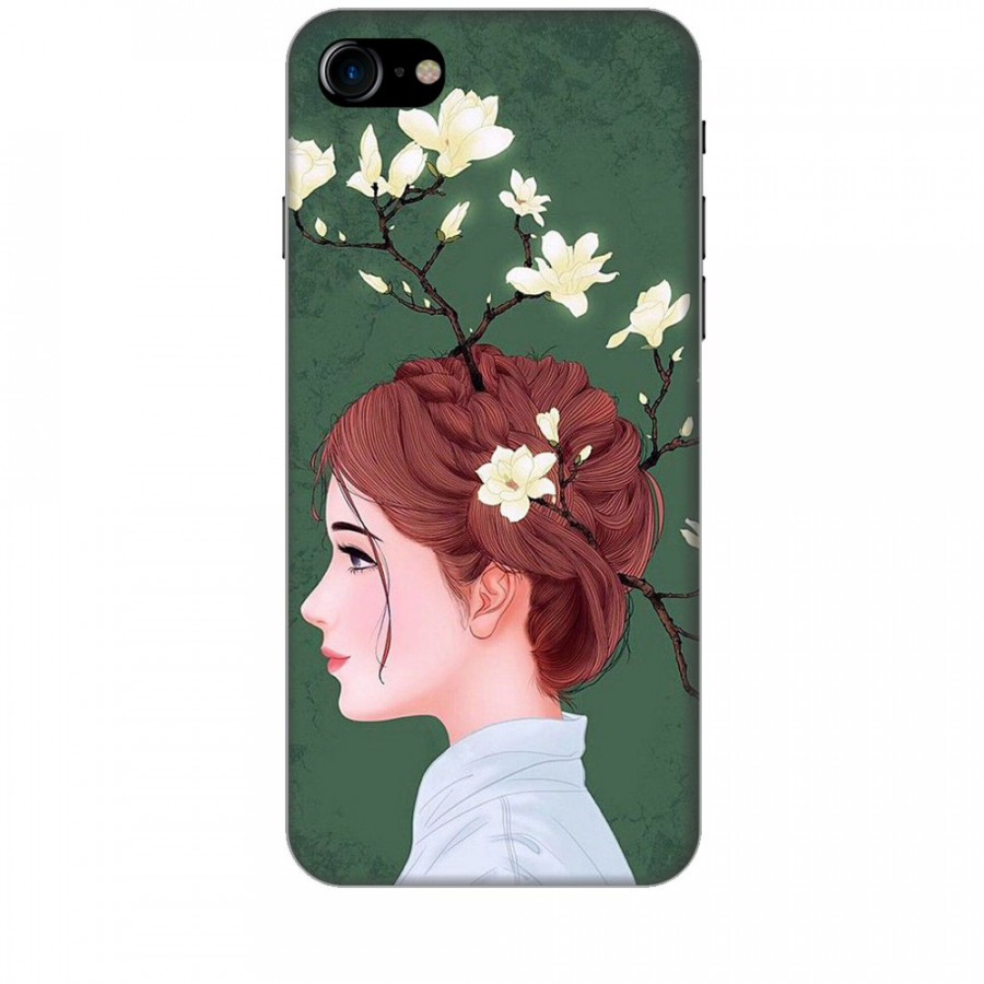 Ốp lưng dành cho điện thoại IPHONE 8 Cô Gái Tóc Hoa