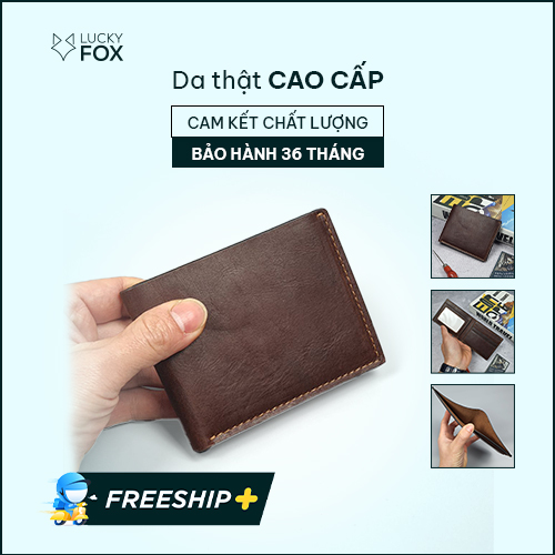 Ví nam ngang da bò sáp CAM KẾT Y HÌNH - BH 3 NĂM WS105