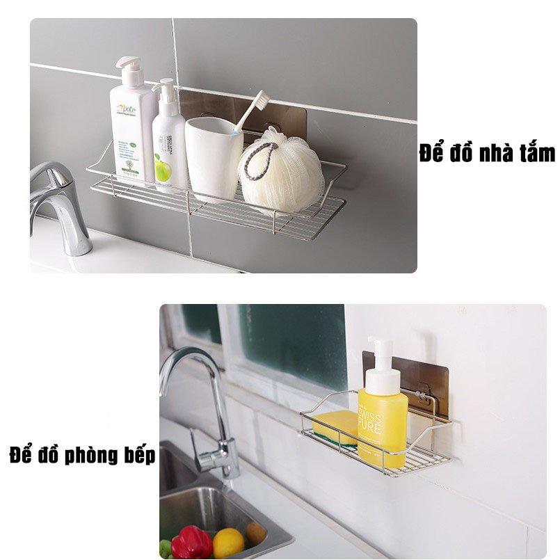 Kệ để đồ Nhà Tắm, Nhà Bếp Không Gỉ Dán Tường Siêu Dính Chịu Lực