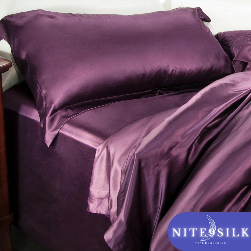 Bộ Chăn Ga Gối Lụa Mềm Mại - Chăn Ga Giường - Lụa Tím Sang Trọng Đẳng Cấp - Nite 9 Silk