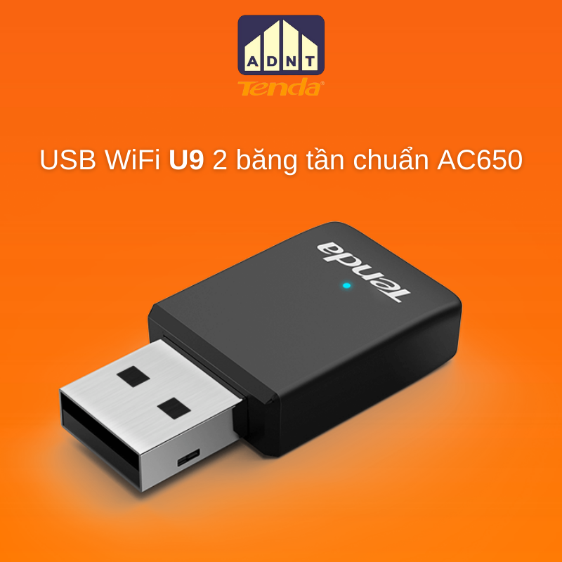 USB wifi bộ thu sóng wifi tốc độ 650 Mbps Wireless U9 Tenda hàng chính hãng