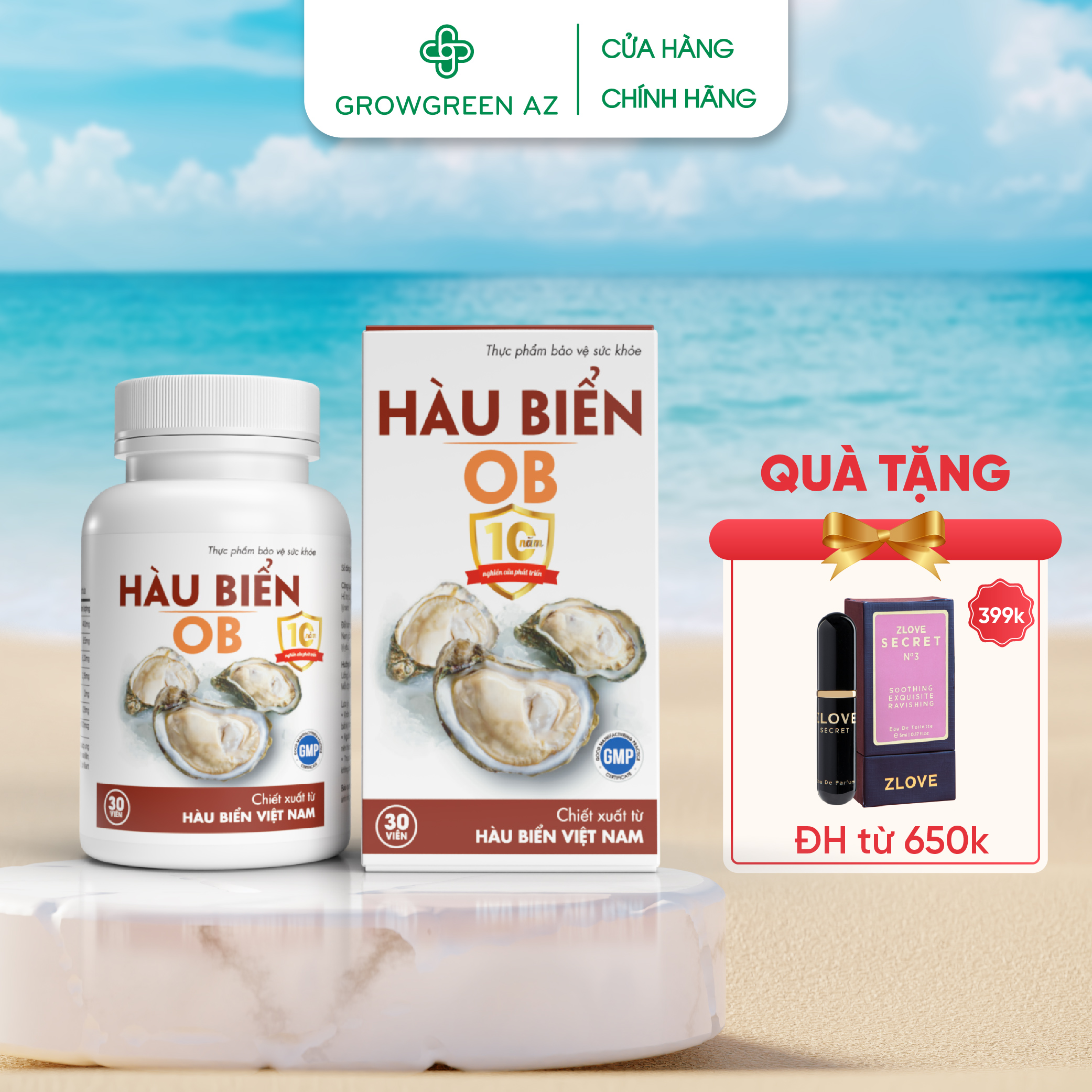 Viên uống Tinh Chất Hàu biển OB - Tăng cường sinh lý nam, Bổ Thận, Tăng Chất Lượng Tinh Trùng, hộp 30v