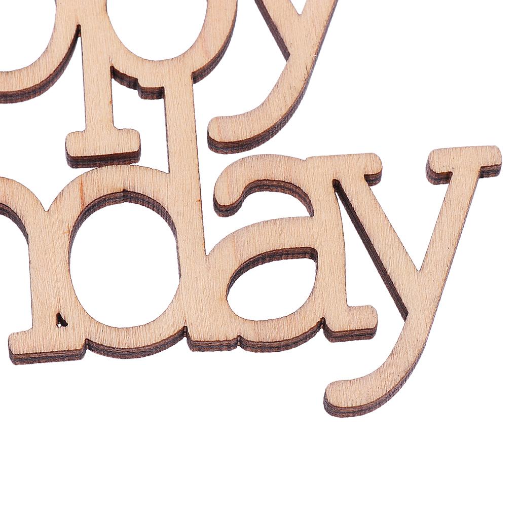 Wooden Happy Birthday Cake Topper Rustic Design Birthday Party Cake Decor