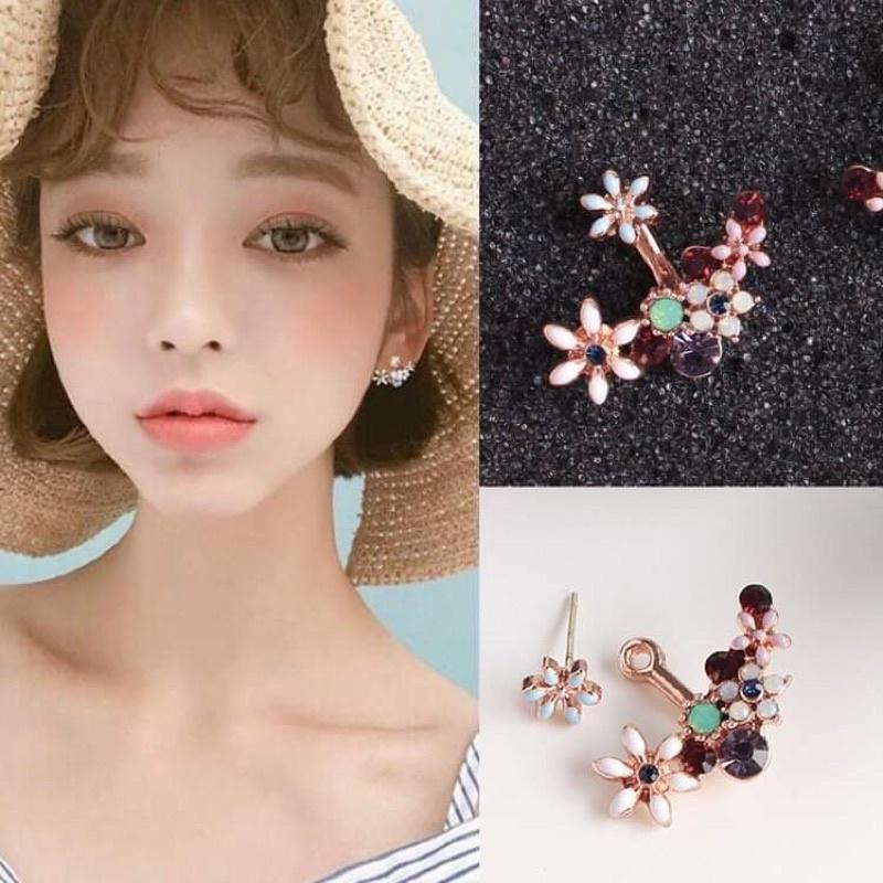 Bông tai hoa mix ngũ sắc độc lạ