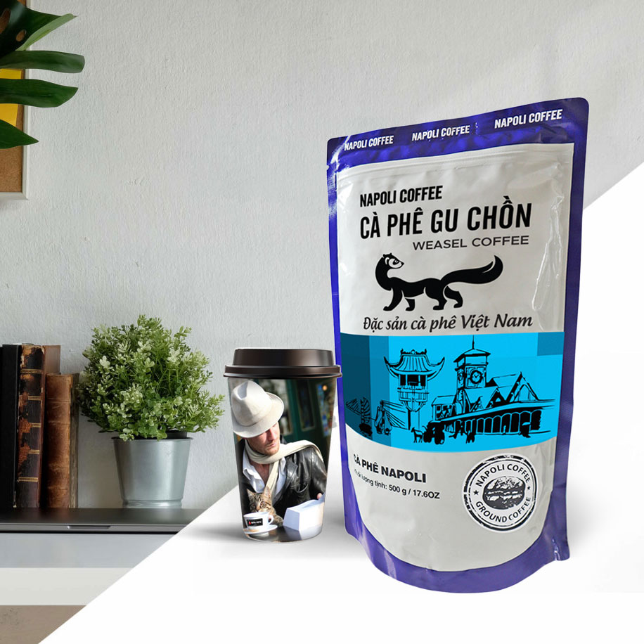 Cà Phê Chồn Napoli Coffee 500g/túi - Cafe Arabica/Robusta/Culi Hạt SẠCH Cao Cấp Chuyên Pha Phin hoặc Máy
