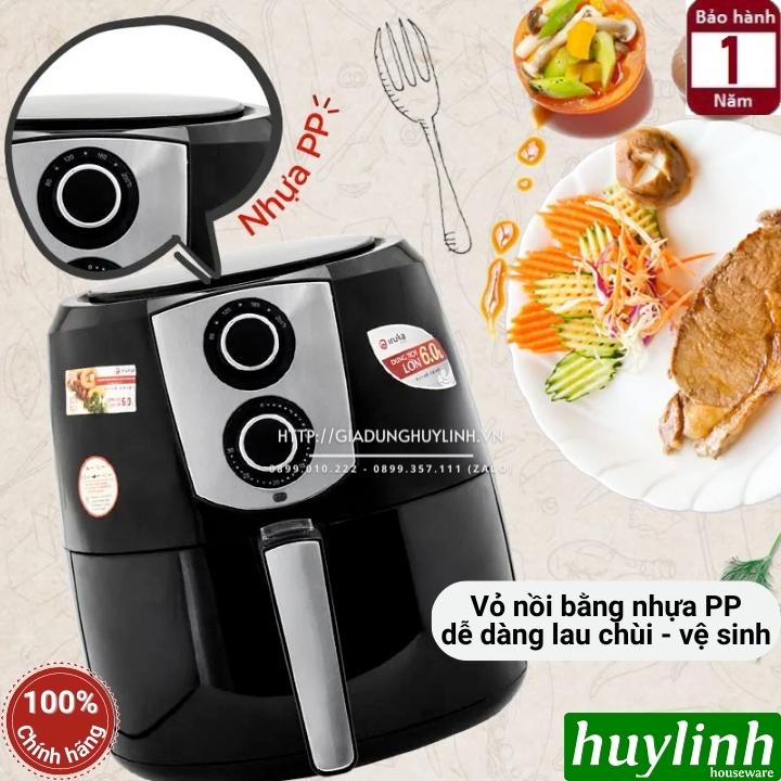 Nồi Chiên Không Dầu Iruka I-67 (6 Lít) - Đen - Hàng Chính Hãng