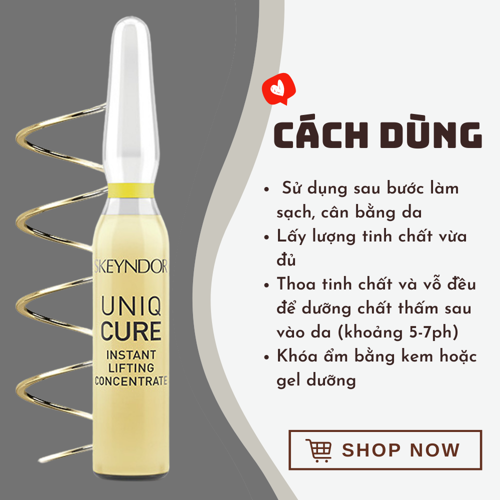 [SKEYNDOR] Hộp 7 ống tinh chất nâng cơ Instant Lifting Concentrate Uniqcure Skeyndor 14ml