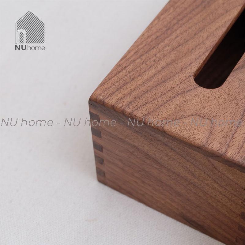 Hộp đựng giấy gỗ - Bako, hộp đựng khăn giấy bằng gỗ walnut được thiết kế đơn giản, cao cấp và tiện dụng