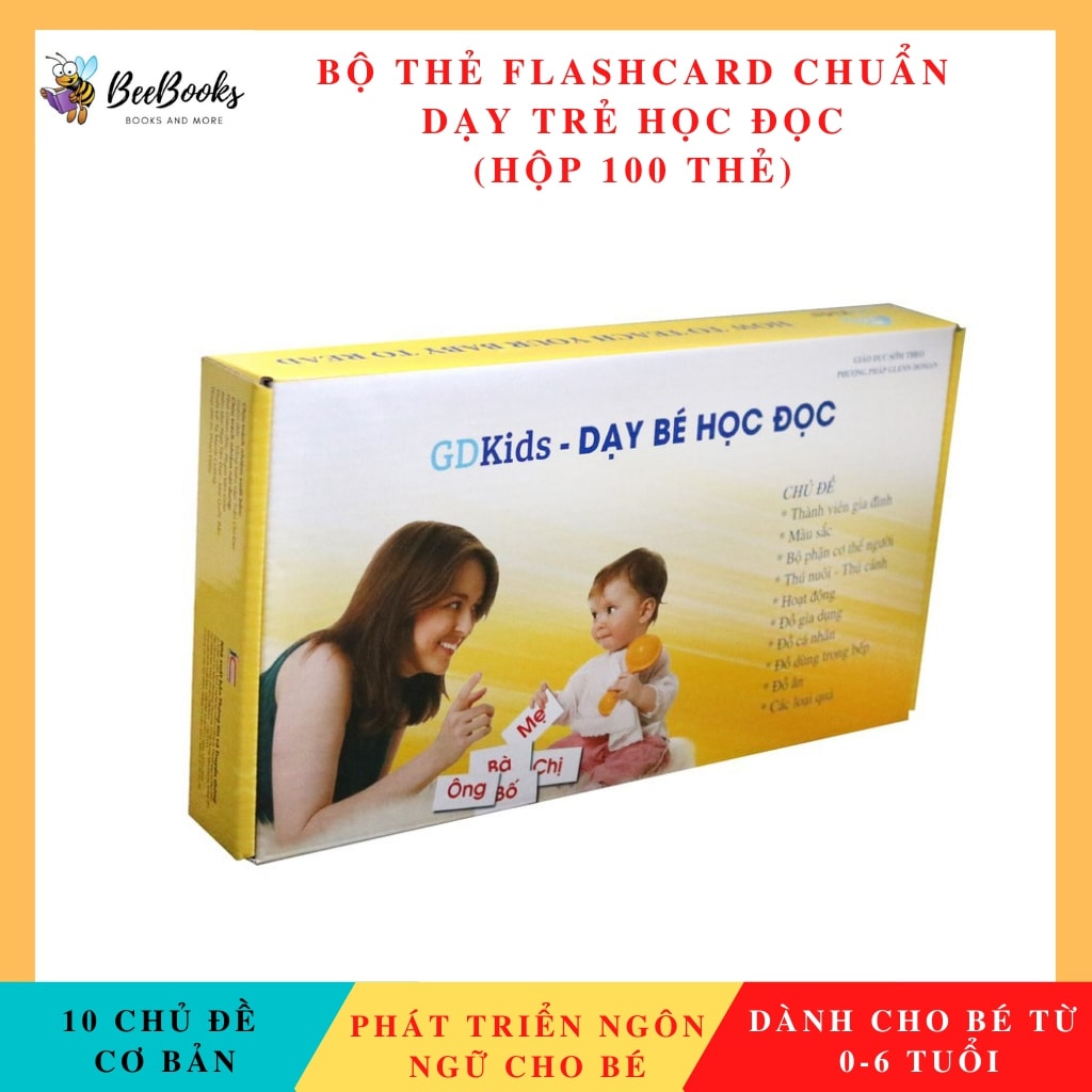 Thẻ Học Thông Minh Phát Triển Tư Duy Cho Bé- Dạy Trẻ Học Đọc Flashcard Chuẩn Theo Phương Pháp Glenn Doman (Bộ Cơ Bản 100 Thẻ)- NXB Thanh niên