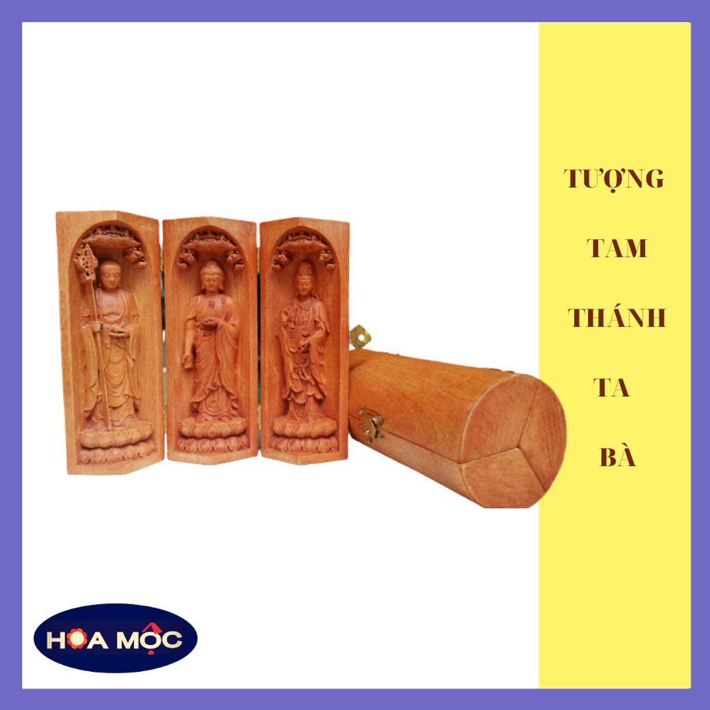 Tượng Tam Thánh Ta Bà màu nâu [free ship]cao 15cm-Địa Tạng Vương bồ tát, tượng quà tặng, trang trí