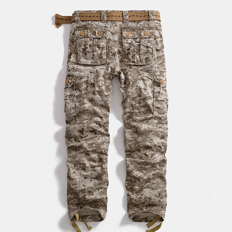 Quần dài kaki túi hộp phong cách Retro_dã ngoại - camo đen