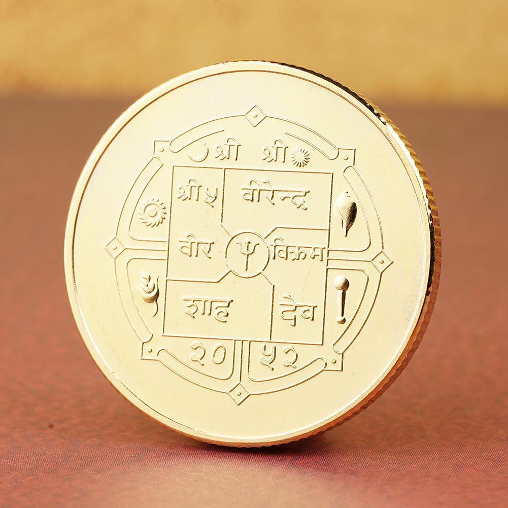 Đồng Xu HÌnh Đức Phật của Nepal đi kèm túi gấm chữ PHÚC