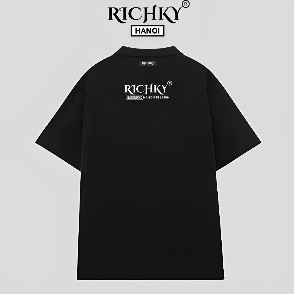 Áo Polo Unisex Richky Luxury Maison TB Polo Đen – RKO2