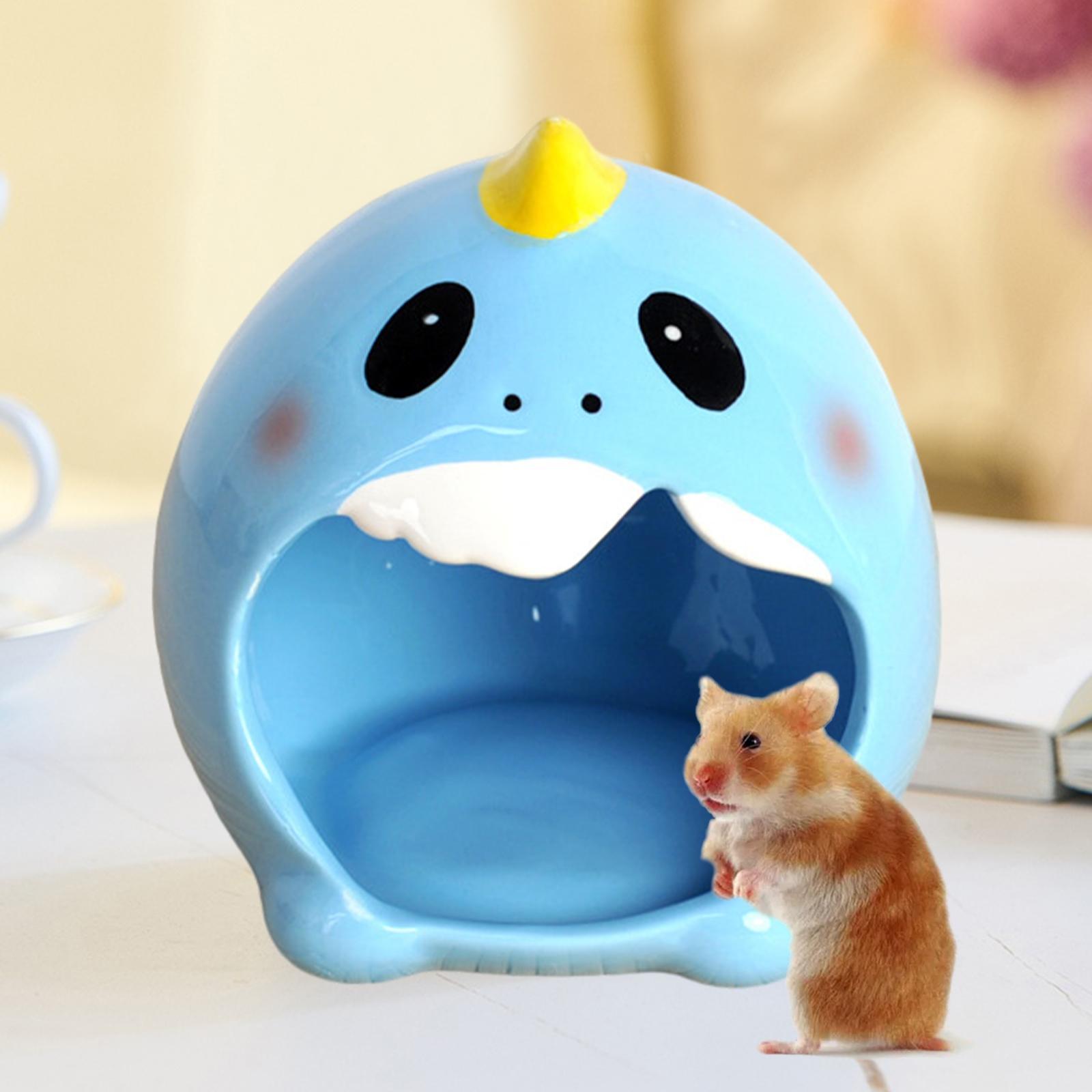 Ceramic Hamster Hideout Nest, Hamster Sand Bath, Summer Cooling Small Animal Pet Nesting Habitat Cage