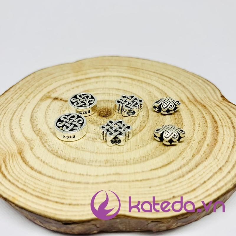 PKB390 Charm bạc S925 nút thắt đồng tâm mix vòng