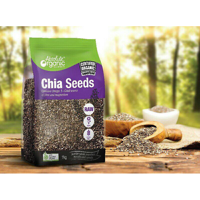 Hạt Chia Seeds Tím Absotute Organic Úc túi 1kg