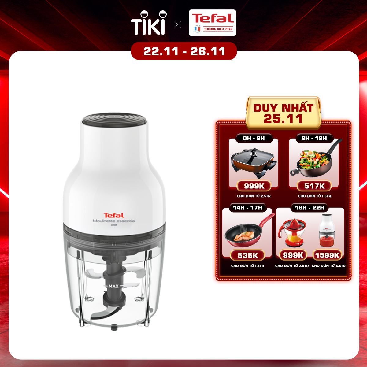 Máy xay thịt, xay thực phẩm đa năng Tefal MB520138 - Hàng chính hãng