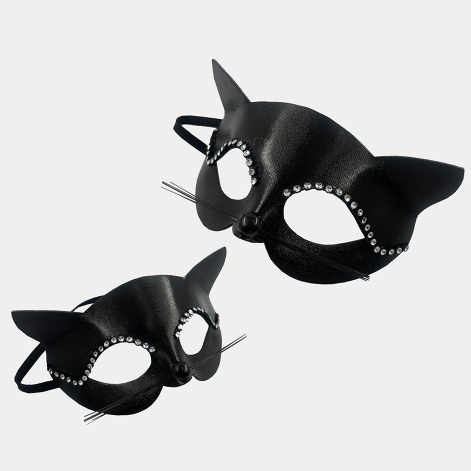 Women Black Cat / Masquerade / Rhinestones Decoration Half Face / Elegant for Fancy Dress Carnival Party Halloween Costume Props