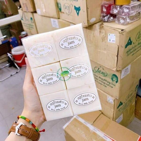 Xà Phòng Cám Gạo Thái Lan Jam Rice Milk Soap [1 Lốc 12 Cục]