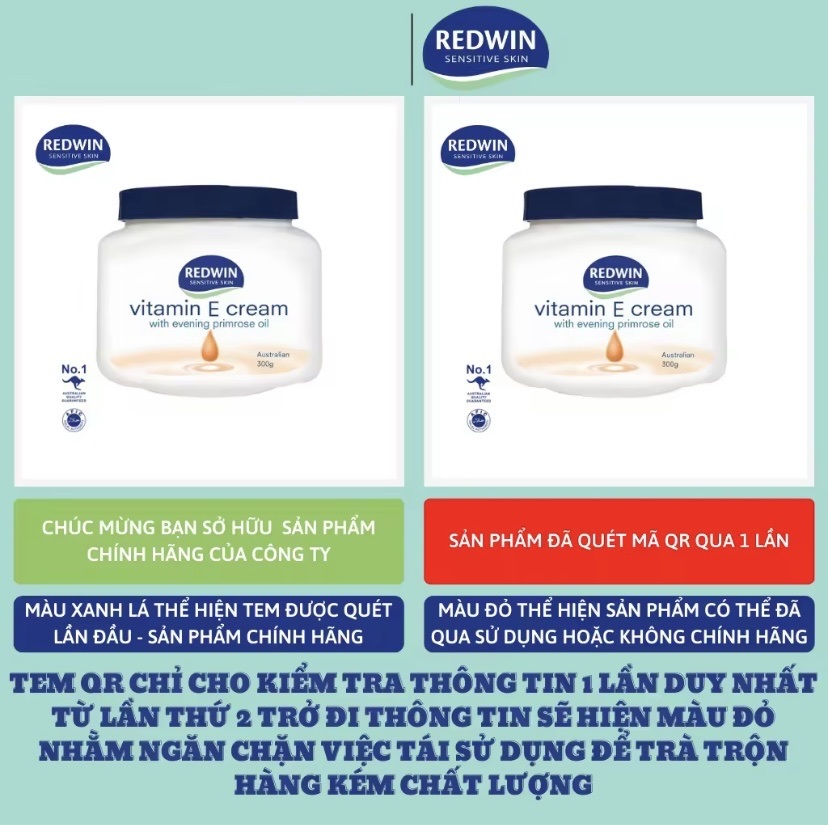 Kem Dưỡng Thể Redwin Vitamin E Cream Dưỡng Ẩm Chuyên Sâu 300g