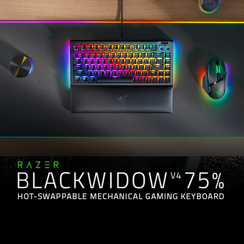 Bàn phím Razer BlackWidow V4 75% - Hotswappable Mechanical Gaming Keyboard_Mới, hàng chính hãng, bảo hành 24 tháng