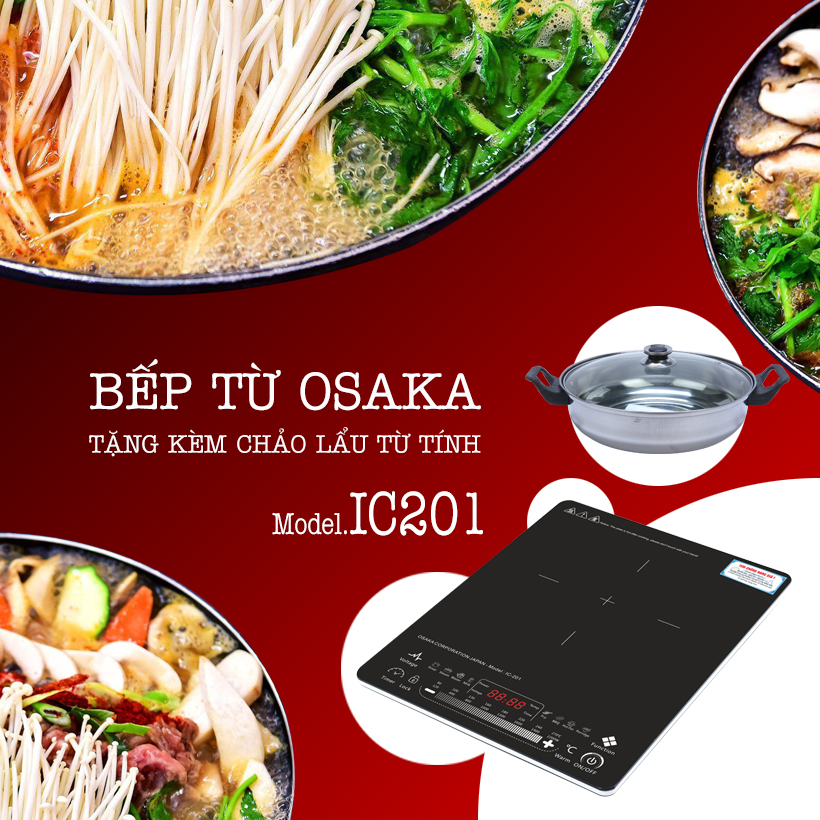 Bếp Điện Từ Cao Cấp Osaka IC201(2000W) - Hàng Chính Hãng