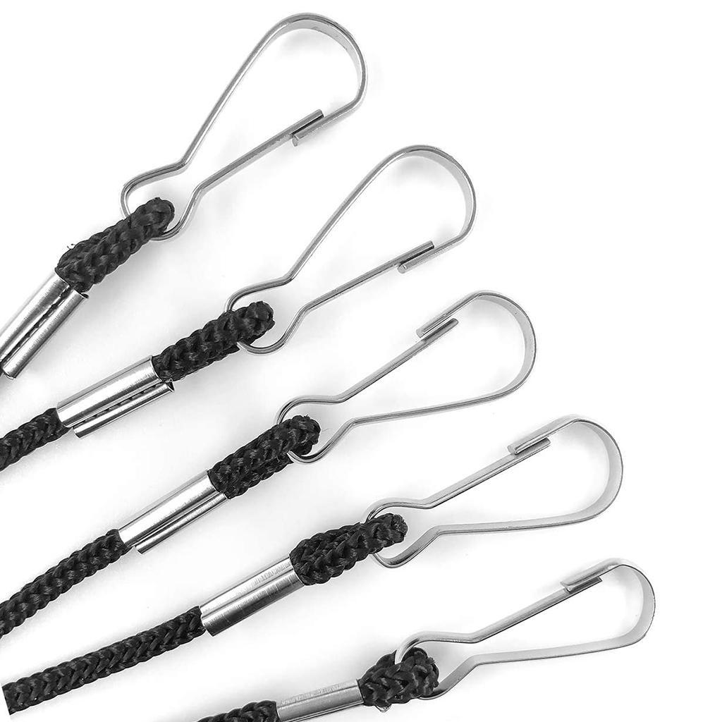 3x 1/3Pcs Adjustable Anti-lost Face Mask Lanyards Neck Straps with Clips Black