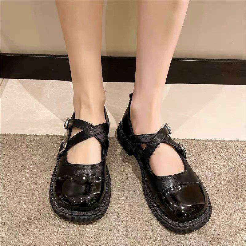 Giày marry phối màu siêu xinh đế đúc cao 3cm( lolita mix màu 2 quai