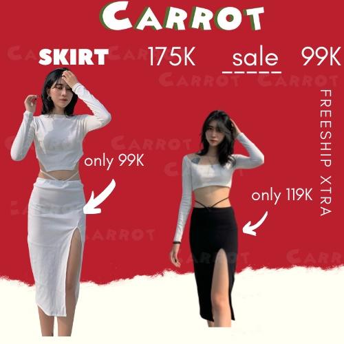 Chân váy xẻ tà cột dây trendy cá tính hack dáng FREESIZE DUOI 60KG