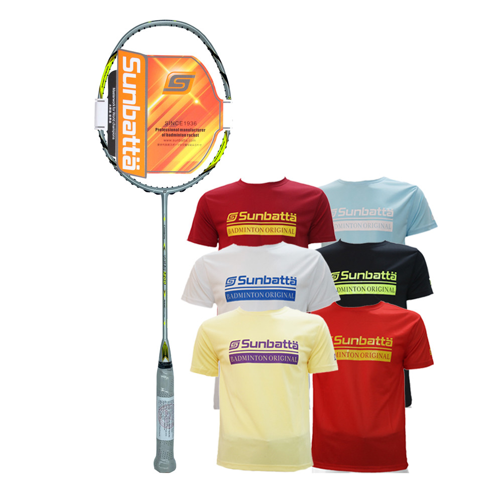 Combo Vợt cầu lông không dây Sunbatta TOUR 1200 và áo thun Sunbatta chính hãng dành cho người mới tập chơi cầu lông, phù hợp với đa số người chơi nam nữ, trẻ em và trung niên