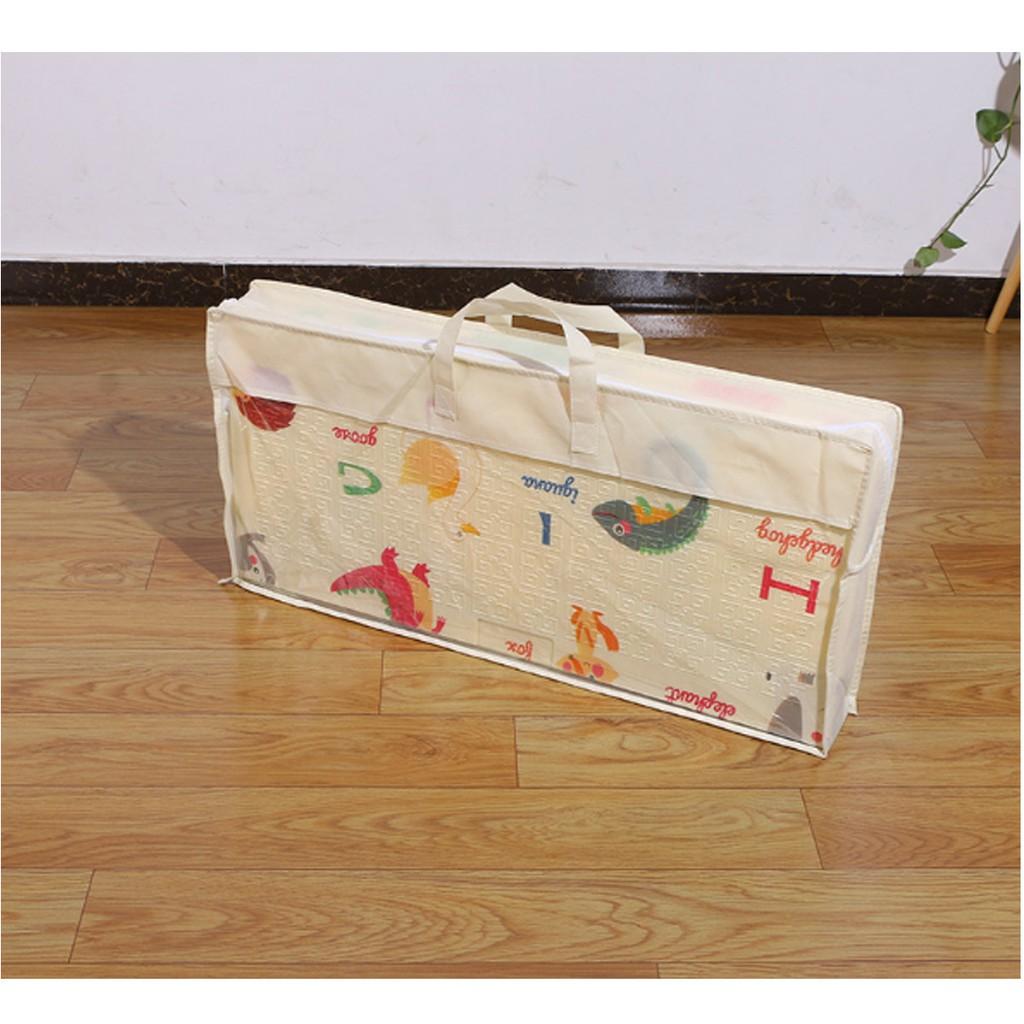 Thảm xốp cho bé gấp gọn tấm lót trải sàn 2 mặt chống thấm chống trơn hàn quốc phủ silicon 1m8 2m