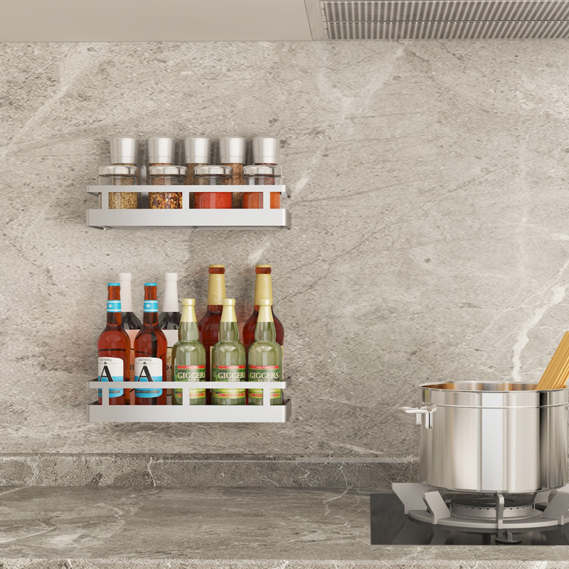 Kệ gia vị Inox 304 dán tường gạch men - có 3 kích thước tùy chọn - có thể dán tường hoặc khoan - không rỉ sét có sẵn keo dán - HOBBY KGV30, KGV40, KGV50
